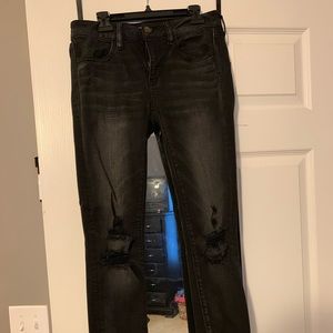 American eagle black ripped jeans